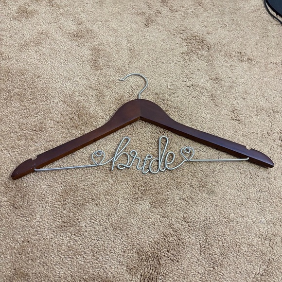 unbranded Other - Bridal Brown Wooden Bride Hanger for Wedding Dress Cursive